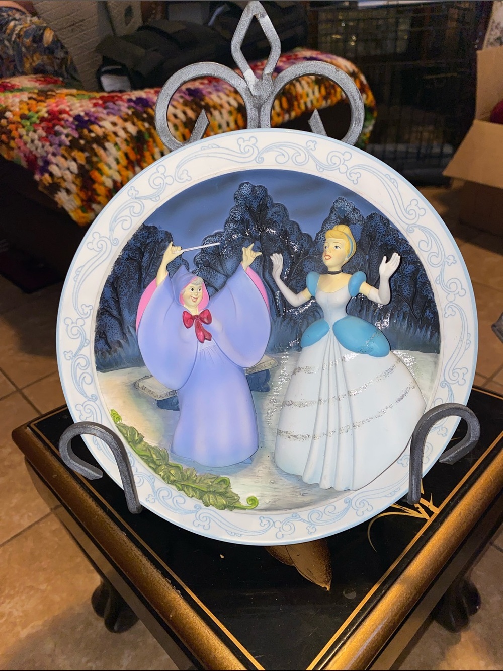 Cinderella 1950 3D White and Black Disney Animated Classics Hanging Plate